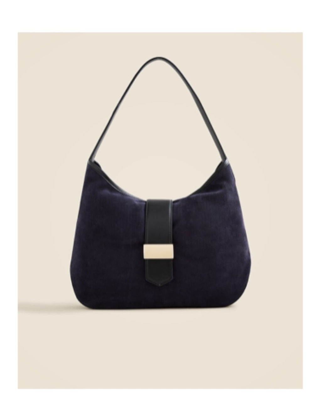 J Crew Berkeley Suede and Leather Shoulder Bag | Navy
